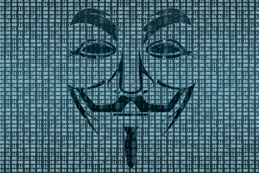 Insider Cybersecurity Threat Image with the V for Vendetta Image
